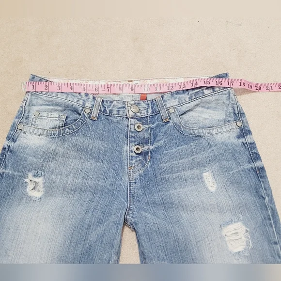 Y2K GUESS Jeans Boyfriend Distressed Button Fly 100% Cotton Denim Jeans Size 30 - Picture 7 of 15